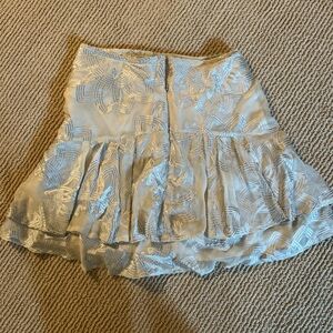 Nanette Lepore Cream Mini Skirt with Silver Patterns